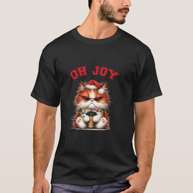 T-shirt Angry Christmas Chat Oh Joy (Devant)