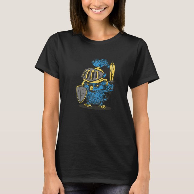 T-shirt Angry Owl Knight - Medieval Renaissance Fair Festi (Devant)