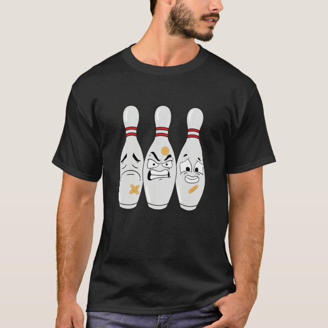T-shirt Angry Pins Bowler Strike Bowling Ball (Devant)
