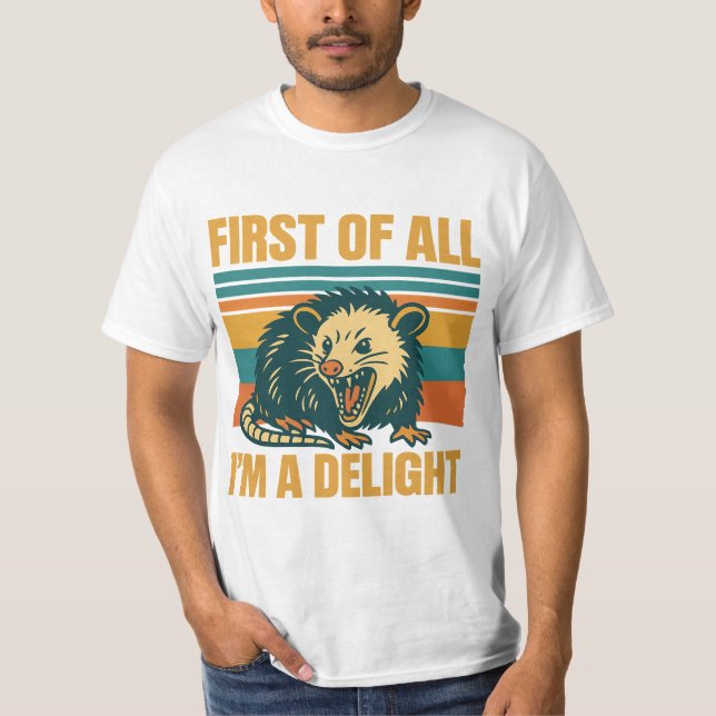 T-shirt Angry Possum png｜I'm a delight png｜Funny Oppossum (Devant)