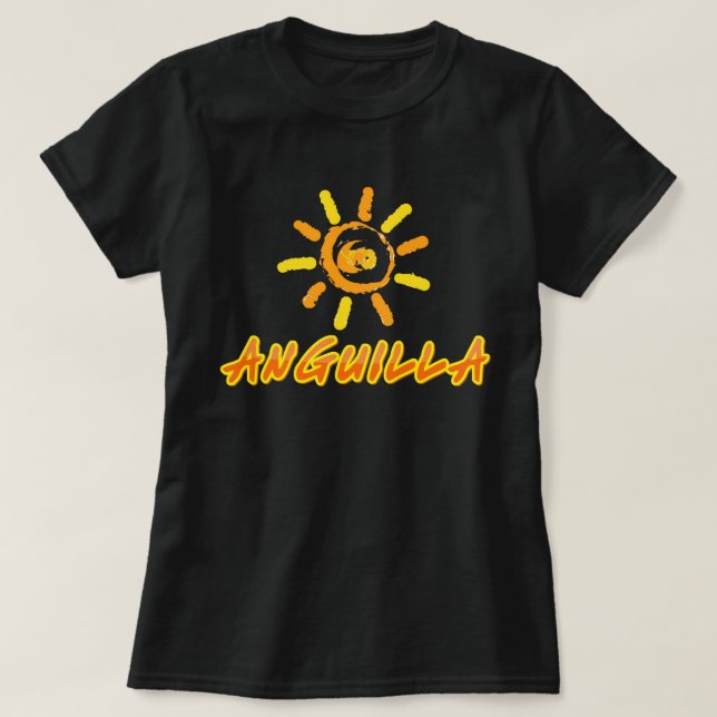 T-shirt Anguilla jaune vif et orange (Design devant)