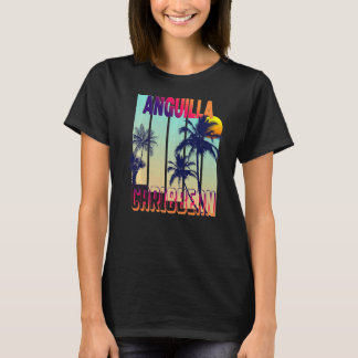 T-shirt Anguilla Retro Style Vintage Palmier Premium