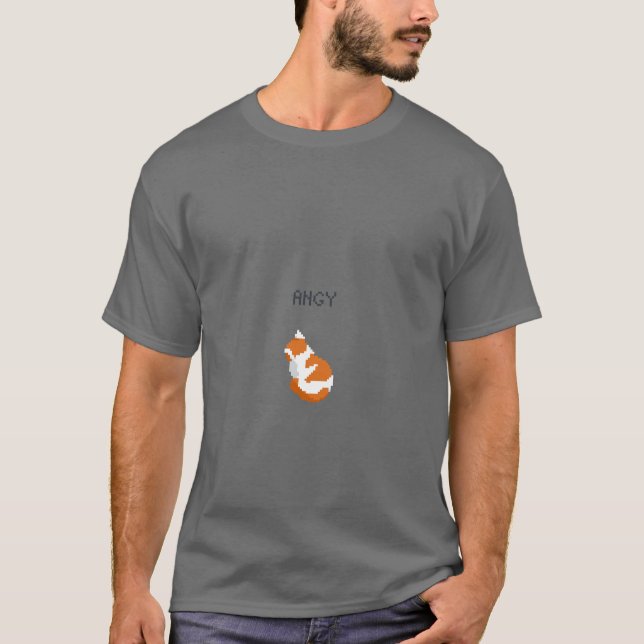 T-shirt Angy Kitten Mème Pixel Art (Devant)