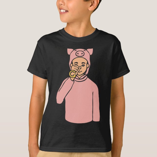 T-shirt Animal Asl Gesture main Sourds Acteurs de perte d' (Devant)