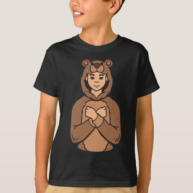 T-shirt Animal Asl Gesture main Sourds Acteurs de perte d' (Devant)