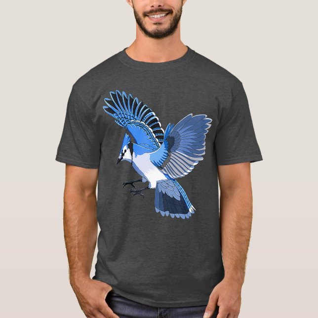 T-shirt Animal Bird Blue Jay (Devant)