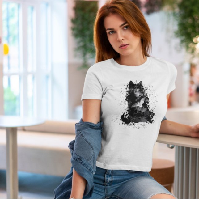 T-shirt Animal Chat Noir En Poche (Créateur téléchargé)