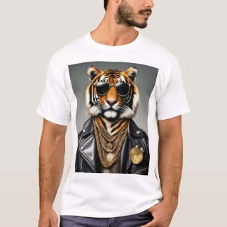 T-shirt Animal cool Avec Lunettes De Soleil Et Veste En Cu