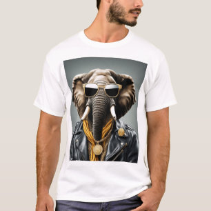 T-shirt Animal cool Avec Lunettes De Soleil Et Veste En Cu