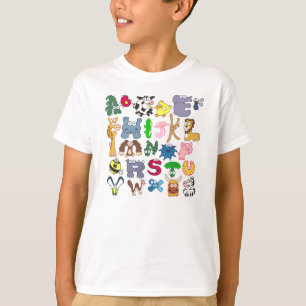 T-shirt animal d'alphabet