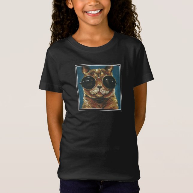 T-Shirt Animal Dapper | Kitty dans les lunettes de soleil (Devant)