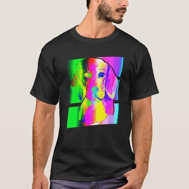 T-shirt Animal d'art coloré beagle (Devant)