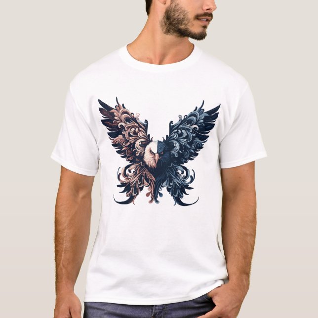 T-shirt animal d'art de l'aigle (Devant)