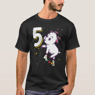 T-shirt Animal de chèvre 5e anniversaire fille garçon B Jo