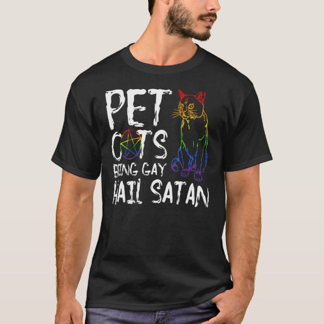 T-shirt Animal de compagnie devient gay grêle Satan Lgbt D (Devant)