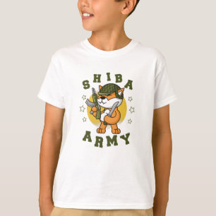 T-shirt Animal de compagnie militaire Shiba Army chien de
