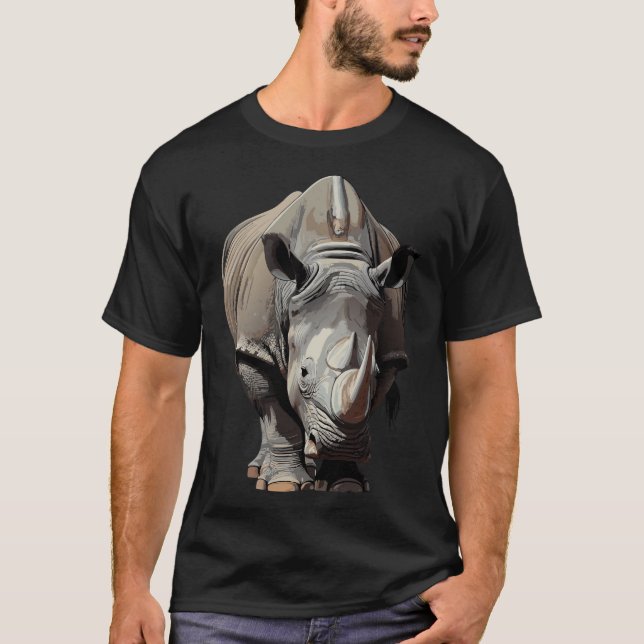 T-shirt Animal de faune Rhinocéros (Devant)