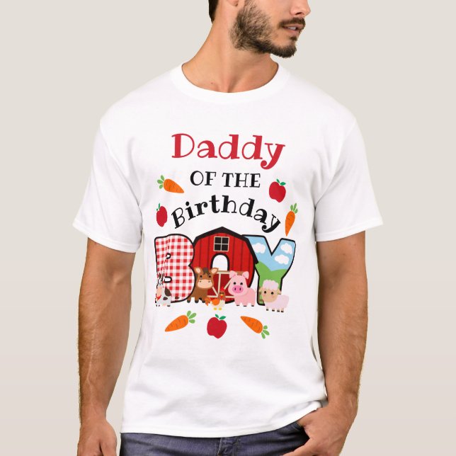 T-shirt Animal de ferme papa du garçon d'anniversaire | Ba (Devant)