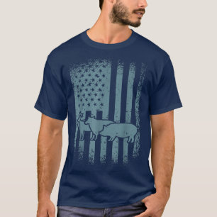 T-shirt Animal de ferme patriotique Drapeau américain Vach