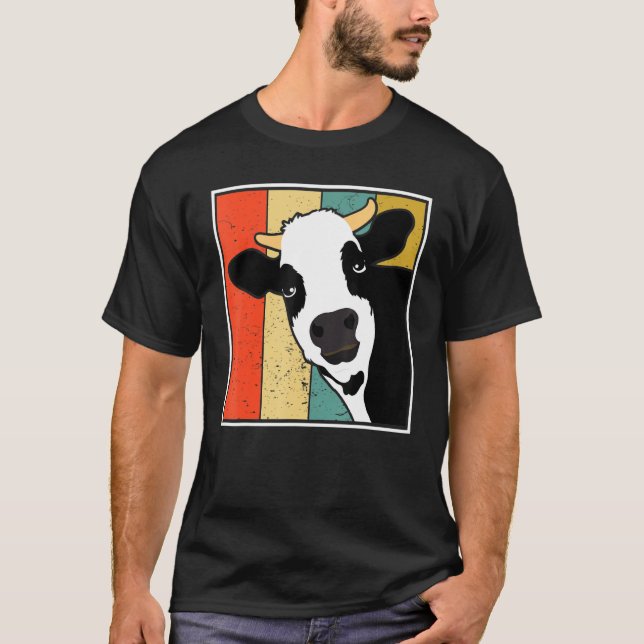 T-shirt Animal de ferme vache Rétro (Devant)
