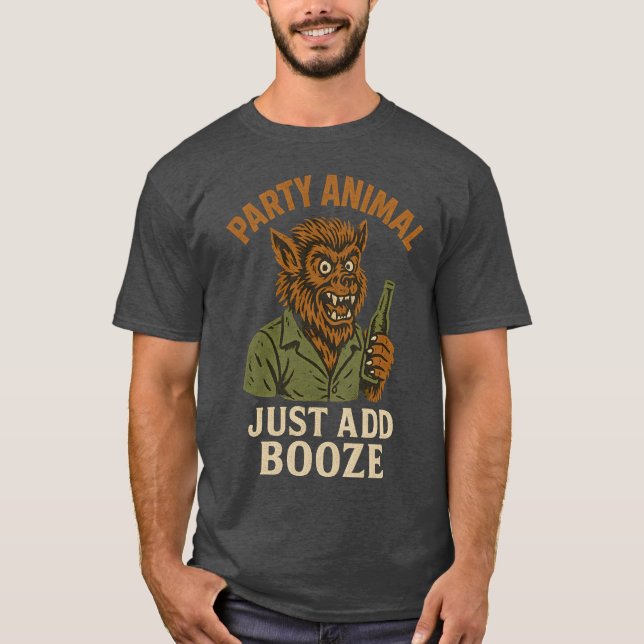 T-SHIRT ANIMAL DE FÊTE AJOUTER LE BOOZE (Devant)