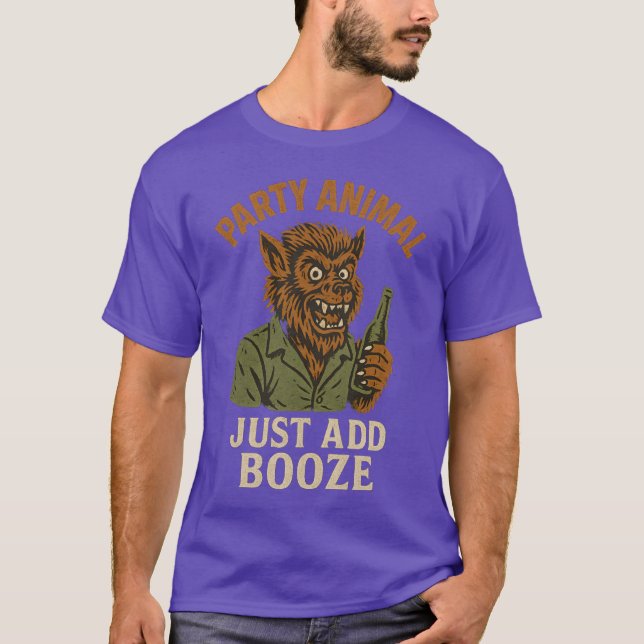 T-SHIRT ANIMAL DE FÊTE AJOUTER LE BOOZE (Devant)