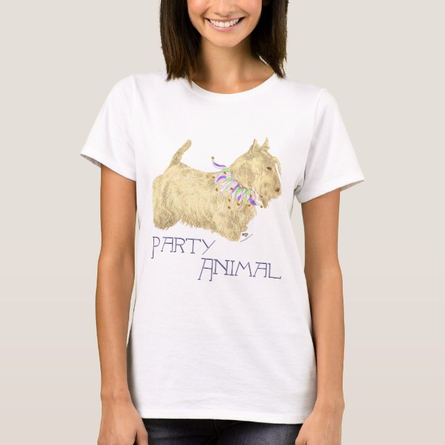 T-shirt Animal de fête Scottish Terrier (Devant)