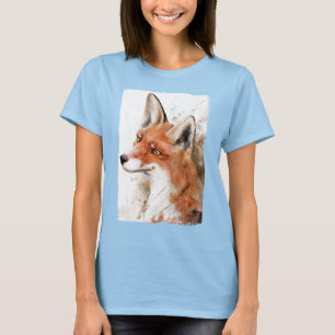 T-shirt Animal de forêt d'art de mur de Fox rouge