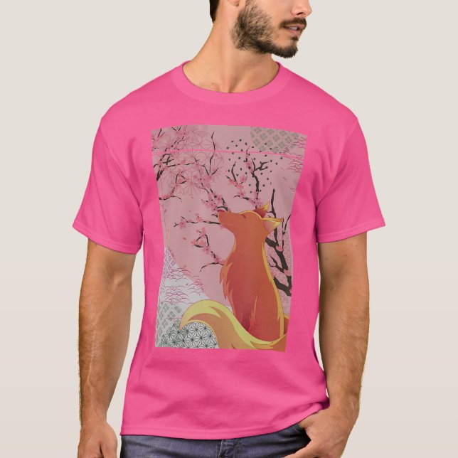 T-shirt Animal de forêt Sakura Faune Japonaise Cerise Blos (Devant)