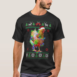 T-shirt Animal de poule Douleur moche de Noël Chiot Animal