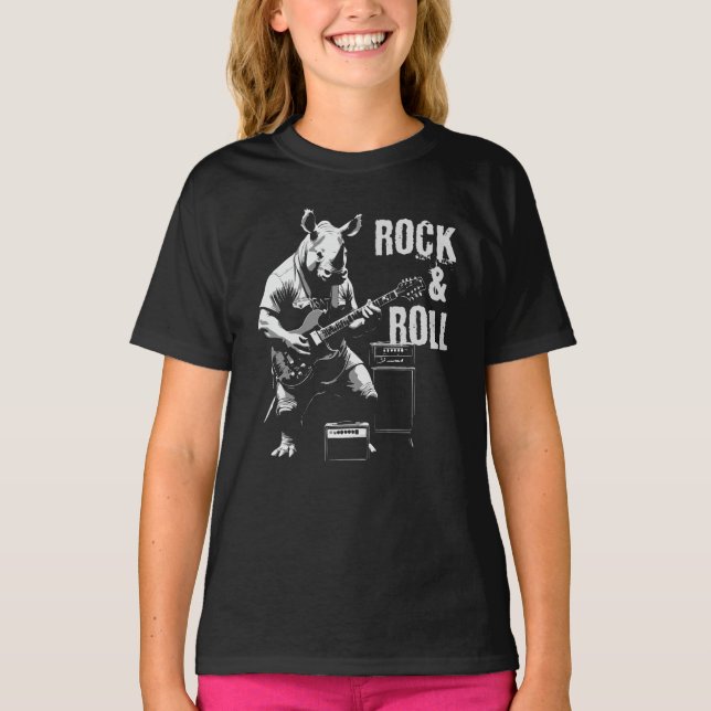 T-shirt animal de roche et de rouleau (Devant)