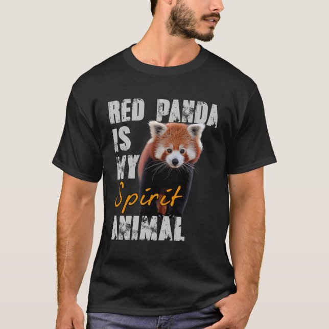 T-shirt Animal drôle Dire Panda Rouge Est Mon Esprit Anima (Devant)