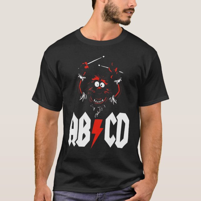 T-shirt Animal Drummer Ab Cd Graphic Guy Définition Vinta (Devant)
