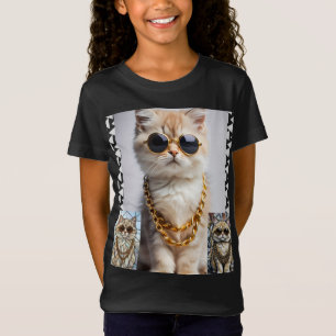 T-Shirt Animal élégant   Chat avec lunettes de soleil – Pe