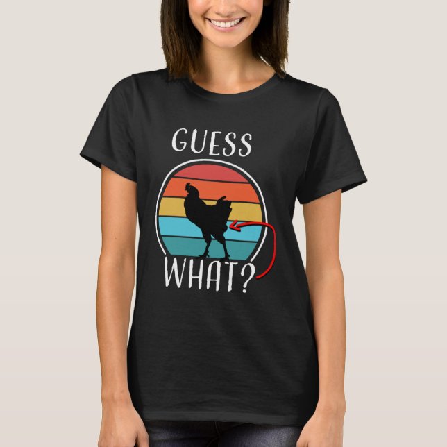 T-shirt Animal Farm Devinez Ce Poulet Bouton Blanc 1 (Devant)
