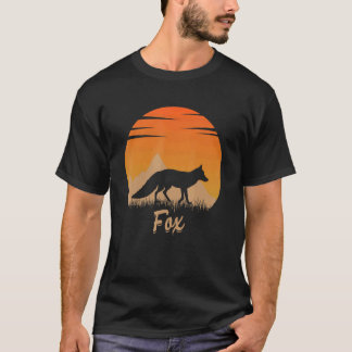 T-shirt Animal Fox Chaud Dans La Montagne Dans La Nature