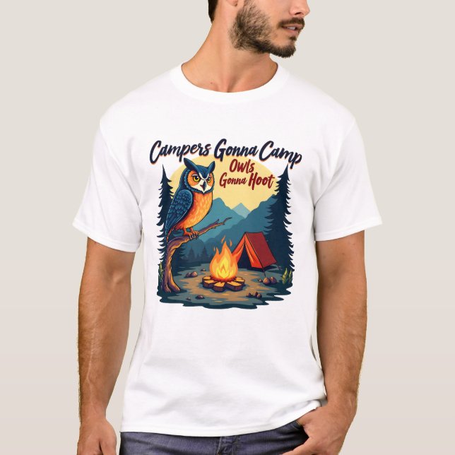 T-shirt Animal Funny Camping (Devant)
