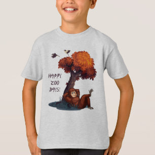 T-shirt Animal heureux de la faune de garçon de jours de