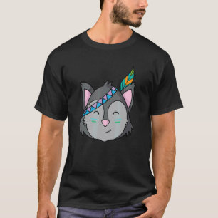 T-shirt Animal indigène avec bandeau Raton laveur ou Chat 