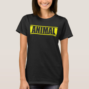 T-shirt Animal Jaune Gym Fitness Fitness Gym Jaune Imprime
