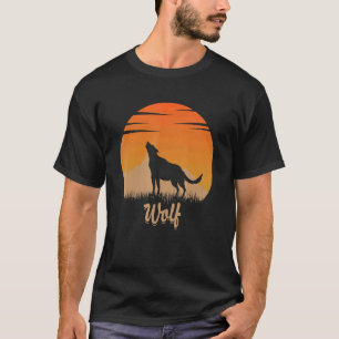 T-shirt Animal Loup Chaud Dans La Montagne Dans La Nature