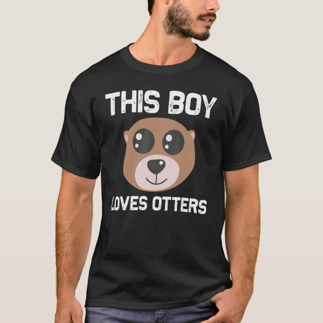T-shirt Animal Otter Pour Garçons Enfants Mammifères Otter (Devant)