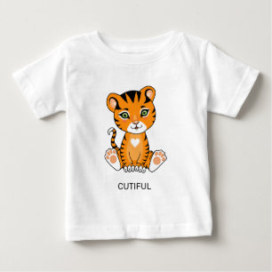 T-shirt animal pour bébé sauvage tigre