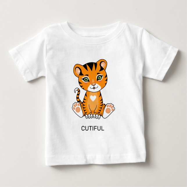 T-shirt animal pour bébé sauvage tigre (Devant)