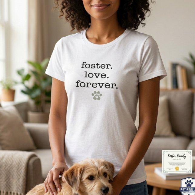T-shirt Animal Rescue Foster Mom Heart Paw Advocate (Animal rescue foster mom advocate tshirt)