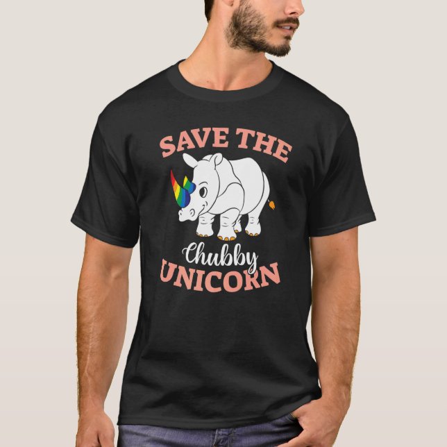T-shirt Animal Rights Save The Chubby Unicorns (Devant)