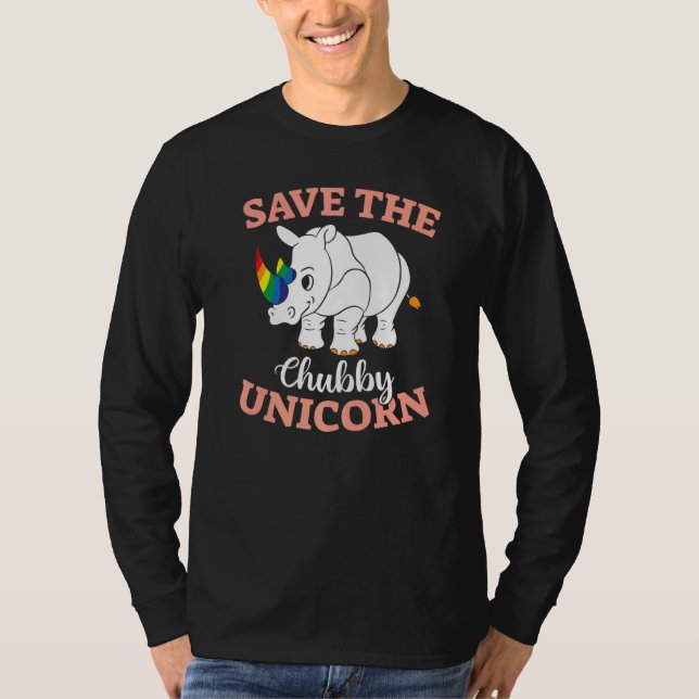 T-shirt Animal Rights Save The Chubby Unicorns (Devant)