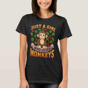 T-shirt Animal Singe Juste Une Fille Qui Aime Les Singes