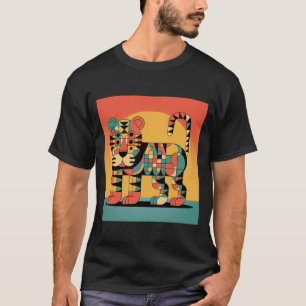 T-shirt animal stylisé géométrique