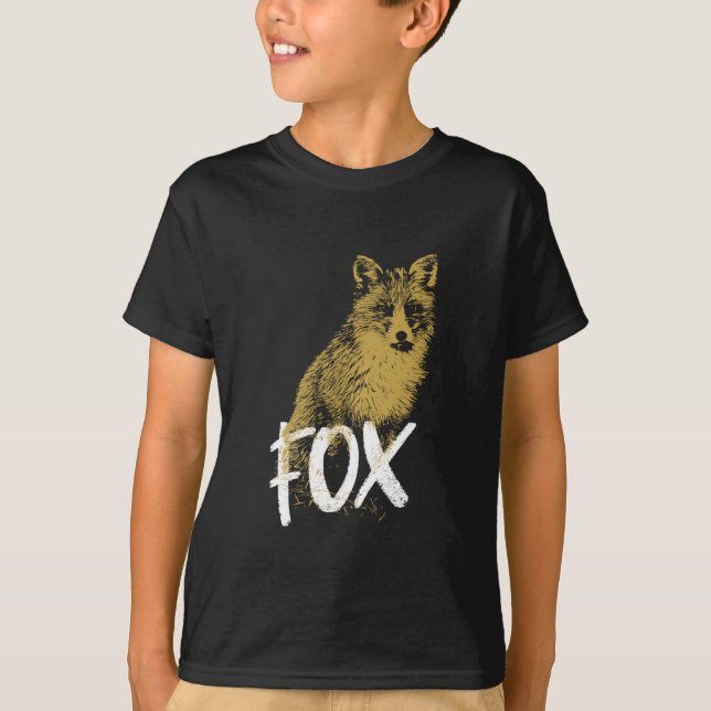 T-shirt Animal totem chaman Fox, deux côtés imprimer (Devant)